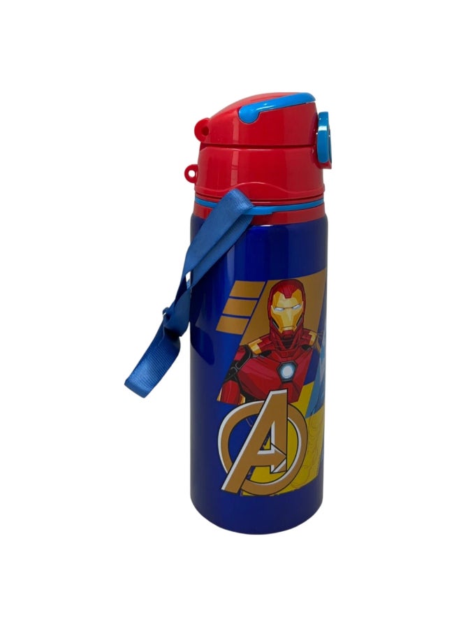 STOR Avengers Aluminum Pop-Up Water Bottle with Strap Multicolour 730 ml 80158 - Image 4